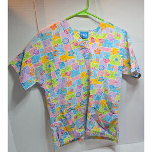 Women's SCRUB H.Q. Multicolor Floral Scrub Top XS